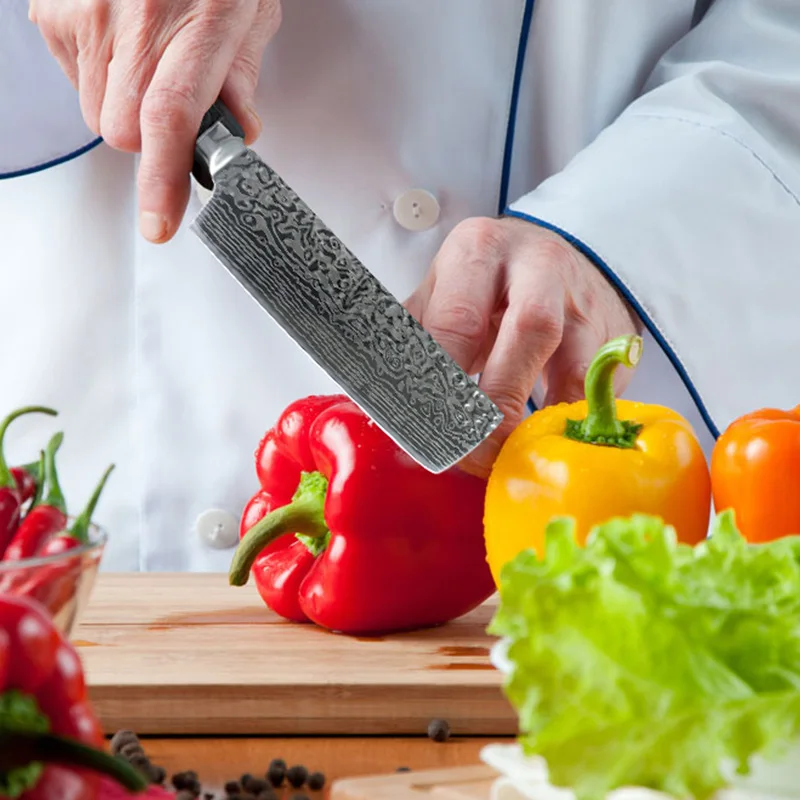 Кухонный нож 7 дюймов японский шеф повар мясницкий 7CR17 440C из высокоуглеродистой