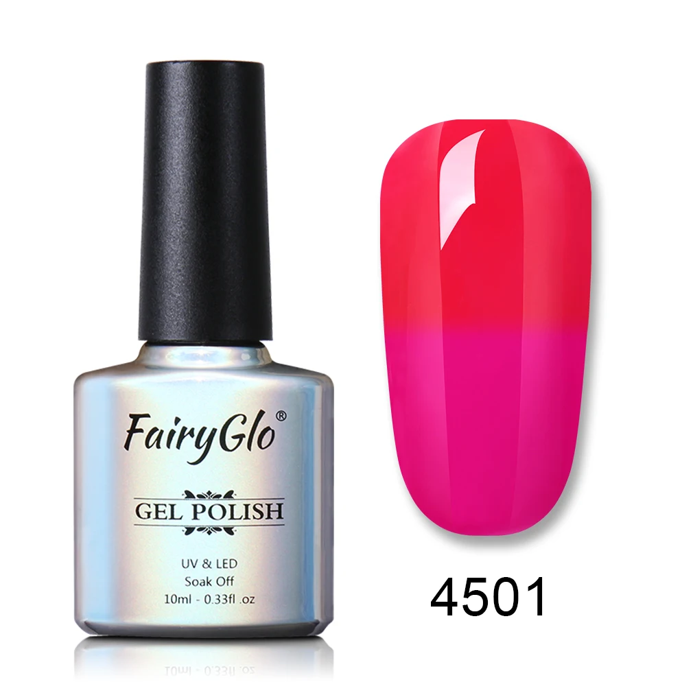 4501 Fairyglo для ногтей гель 10 мл Температура менять УФ гель лак для ногтей светодиодный Краски покрытие для ногтей, полустойкое к штамповки эмаль цвет красного вина серый гель Лаки лак - Цвет: 4501