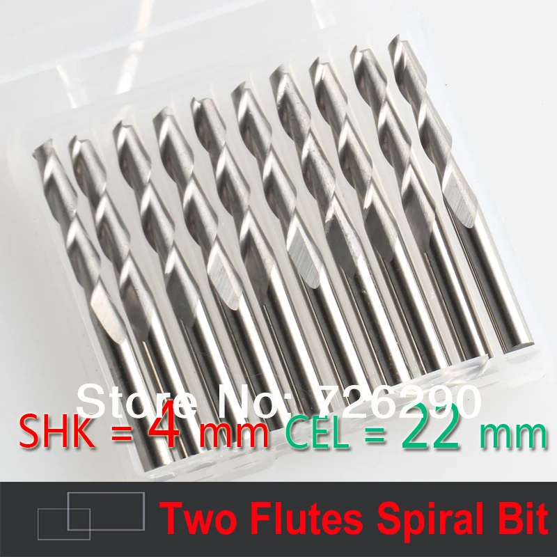 Концевая фреза с 2 канавками и хвостовиком 4 мм x 22 10 шт.|milling cutter|end mill cuttermill cutter |