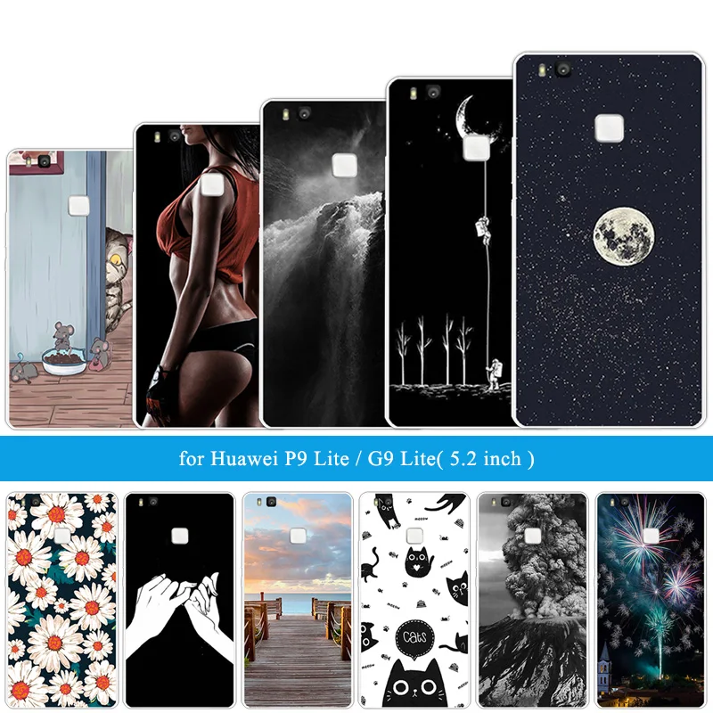 Чехол для Huawei P9 Lite Hawei P9Lite силиконовый чехол Ascend чехлы p 9 lite Деревянный