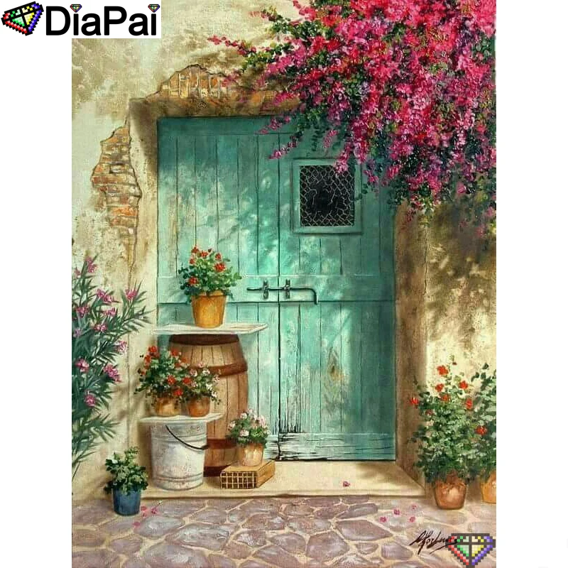 

DIAPAI 5D DIY Diamond Painting 100% Full Square/Round Drill "Door flower" Diamond Embroidery Cross Stitch 3D Decor A23322