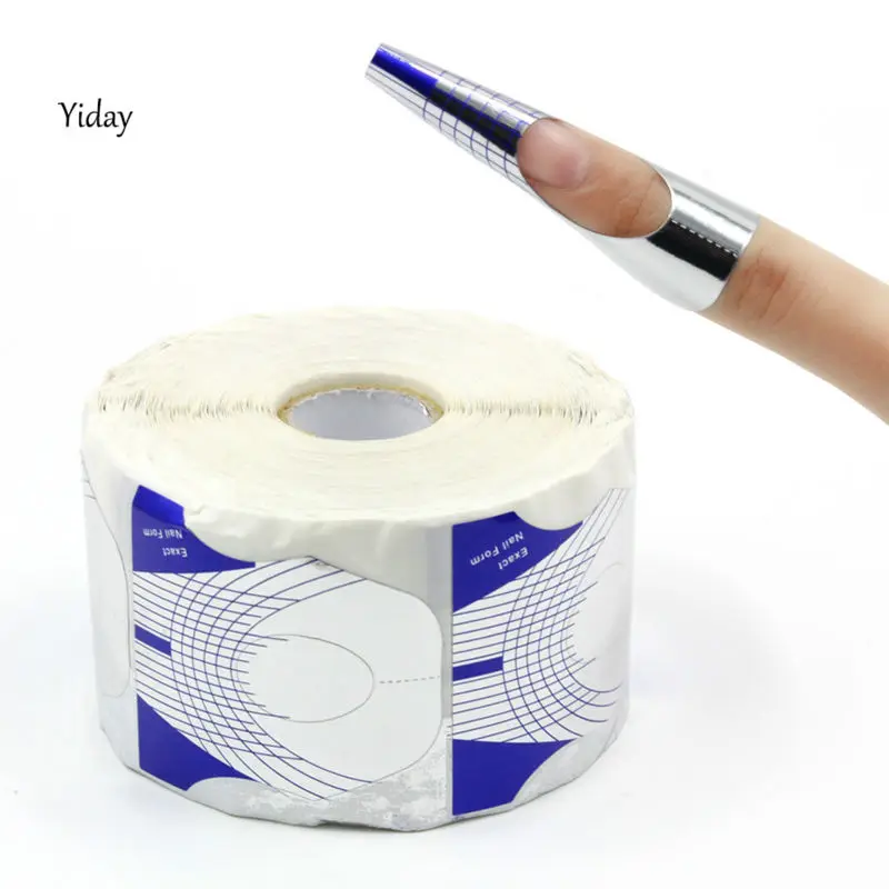 100 шт. синие и серебряные наклейки в форме подковы для наращивания ногтей|nail forms|nail