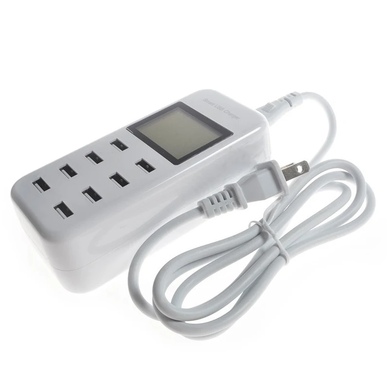 8 usb портов, зарядное устройство для мобильного телефона, ЖК-дисплей, концентратор, 40 Вт, 8A, настольная настенная розетка, зарядка, удлинитель, адаптер питания для huawei