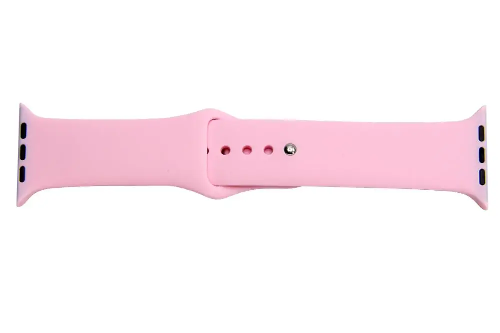 pink Мягкий силиконовый браслет спортивный ремешок для Apple Watch группа 44 мм 40 мм серия 5 4 3 2 1 браслет для iwatch 42 мм 38 мм аксессуары - Цвет ремешка: pink
