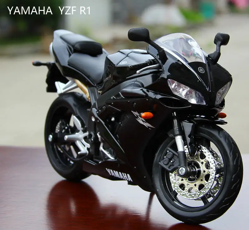 MAISTO 1/12 масштаб Черный YAMAHA YZF R1 мотогонок мото литье под давлением детские