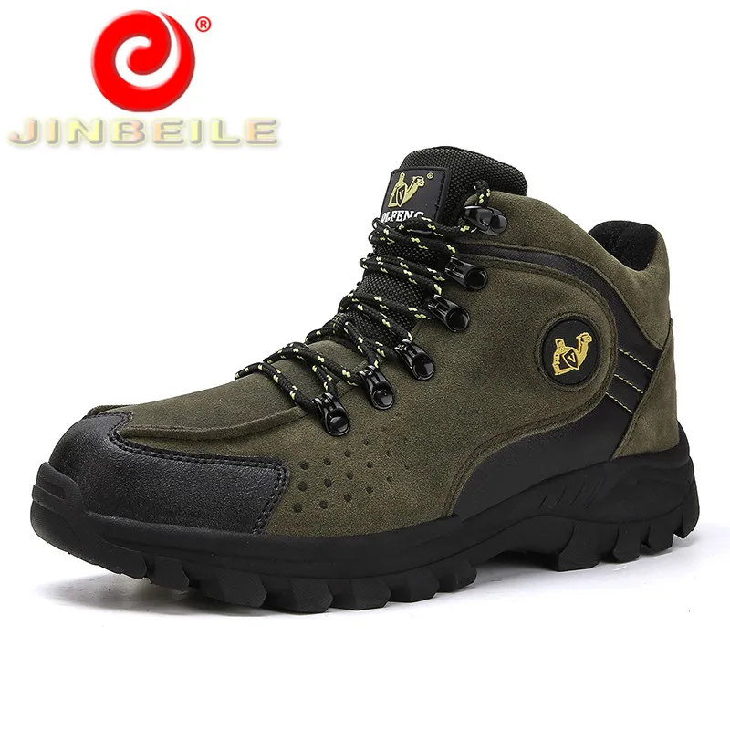 JINBEILE Cool Design Men Hiking Shoes High Quality Wear Resistant Outdoor Sport Warm Durable Sneakers Big Size | Спорт и развлечения