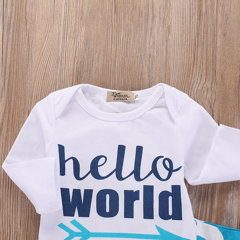 Fashion newborn baby boy clothes set Long sleeve cotton Romper tops+Flower pants+hat 3pcs infant girl |
