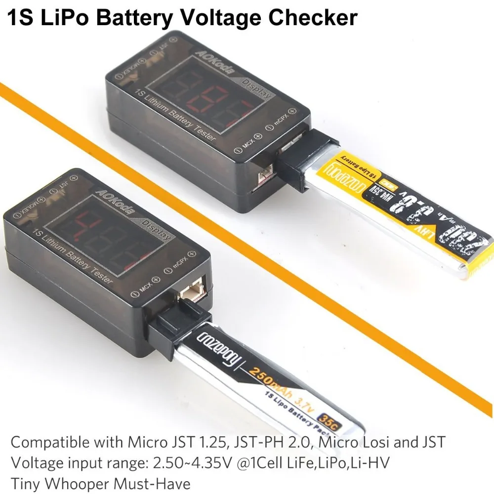 AOK-041 1S LiPo Батарея Напряжение контрольно-измерительный прибор для миниатюрных