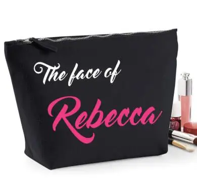 Personalised The Face Of Make Up Cosmetic Make-up/Wash Gift Make Up Bagswedding Maid of Honour Unique Gift for Bridal Party Bag