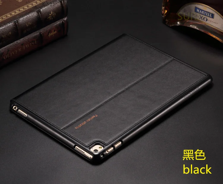 Чехол SUREHIN для apple iPad air 2 1, чехол с подставкой, умный защитный чехол для iPad, 9,7, настоящий кожаный чехол - Цвет: black