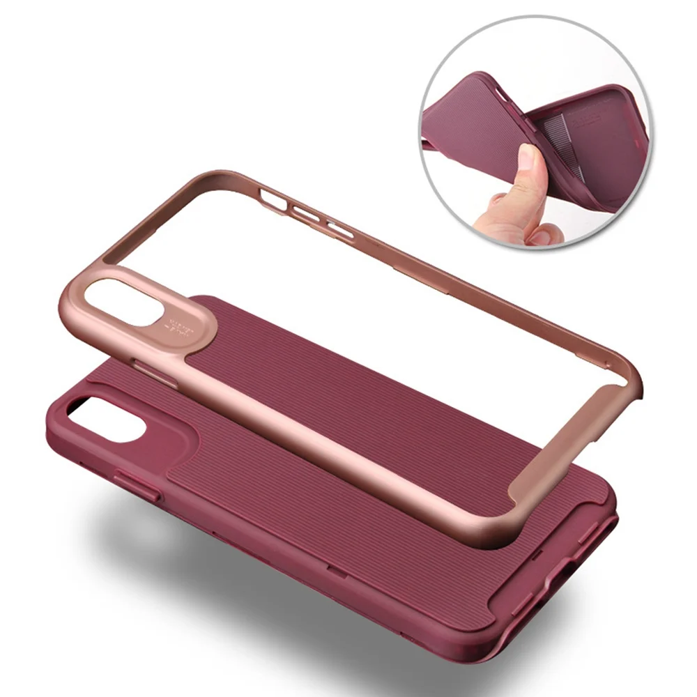 OTAO полный чехол противоударный для iPhone X XS MAX XR 7 8 Plus 6 6s модные чехлы в полоску 7plus 9