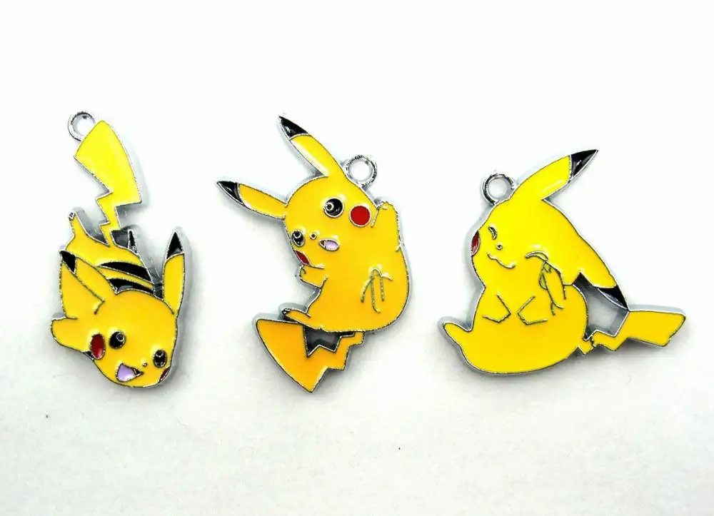 Hot 20pcs Pokemon Pikachu Cartoon Anim Charms Pendants Jewelry Making DIY Christmas Gifts Free Shipping