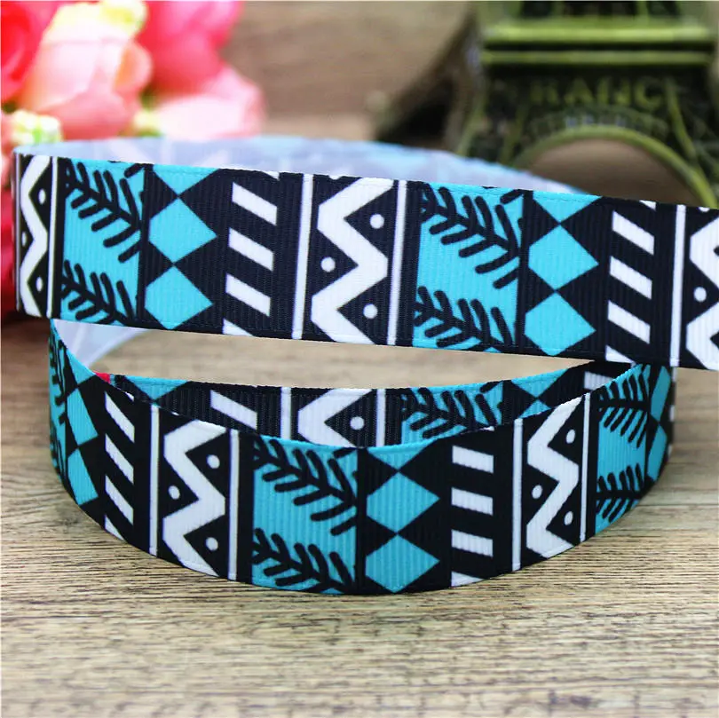 DHK 7/8'' Free Shipping Geometrical Plaid Printed Grosgrain Ribbon Accessory Material Headwear DIY Decoration 22mm S743 | Дом и сад
