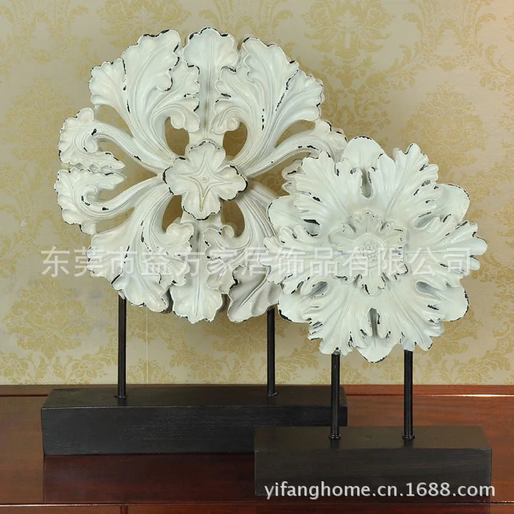 

Оптовая продажа с фабрики в скандинавском стиле, ретро набор из двух белых экранов, украшения из смолы, аксессуары для дома