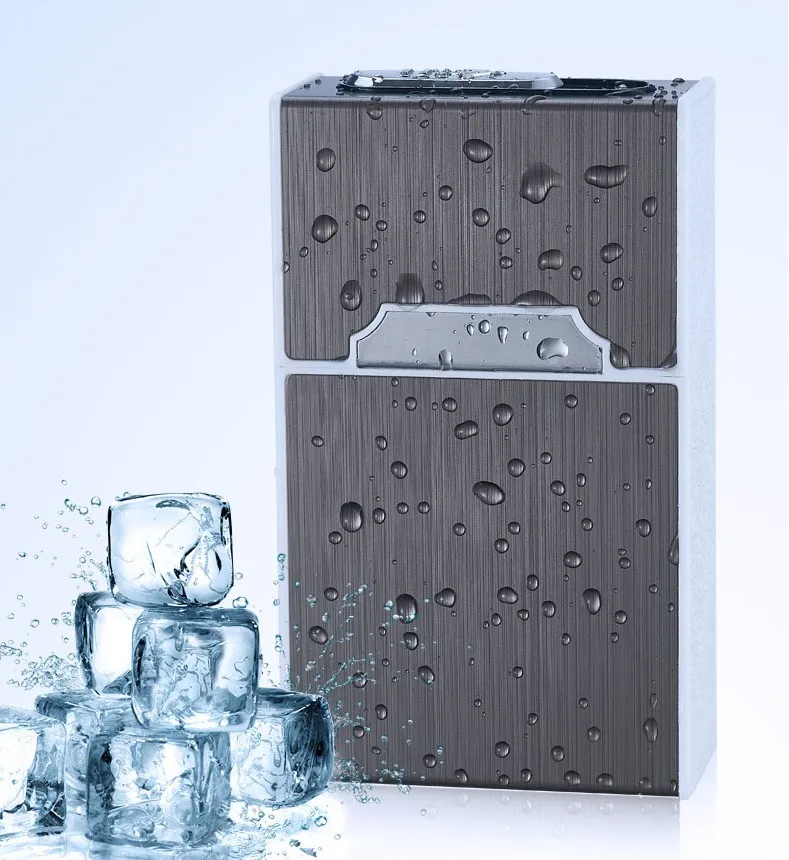 2-in-1 Cigarette Case Box charged electronic Lighter Aluminum Alloy USB Rechargeable Windproof cigar box 20-pack metal Men Gift