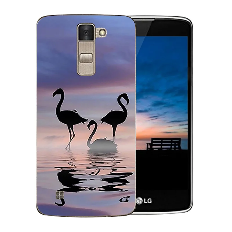 Мягкий ТПУ чехол для телефона LG K8 Lte K350 K350E K350N 5 0 дюймов задней крышки Фламинго