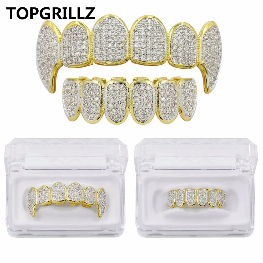 TOPGRILLZ новый набор для гриля с посеребренным покрытием фианитами и микрозакрепкой