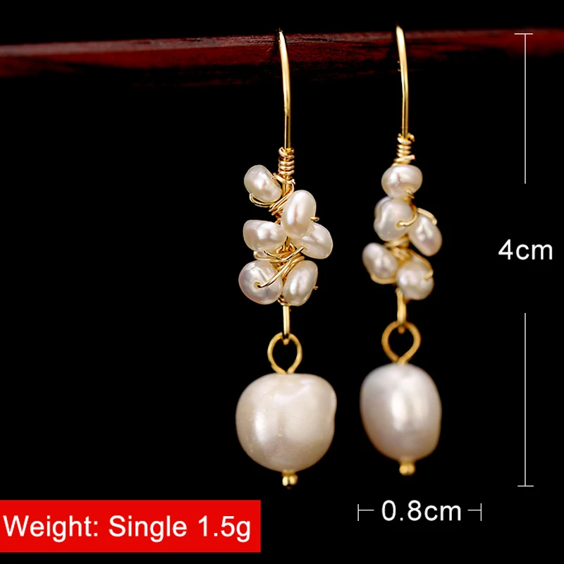 New Freshwater Pearls Tassel Earrings Geometry White Pink Drop Earring For Women Statement Ear Rings Handmade Jewelry | Украшения и
