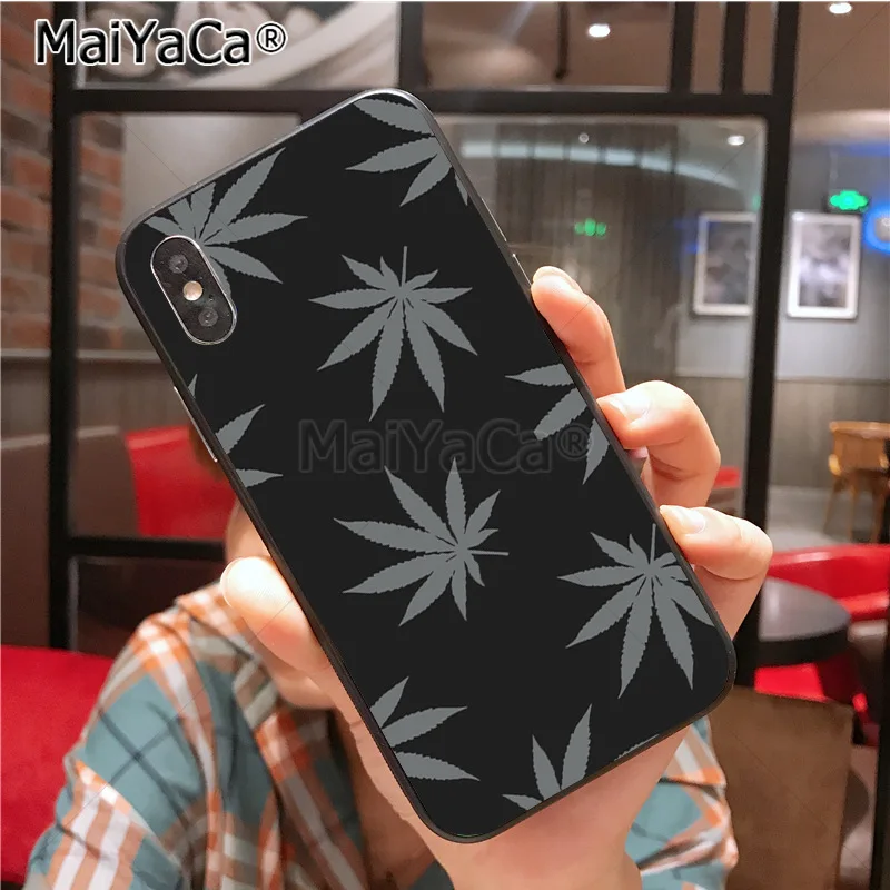 MaiYaCa листья растений Лист Каннабиса DIY окрашенный крутой чехол для iPhone X Xs Xr Xs max 7plus 6 6s 7 8 8Plus 5 5S SE 10 Чехол