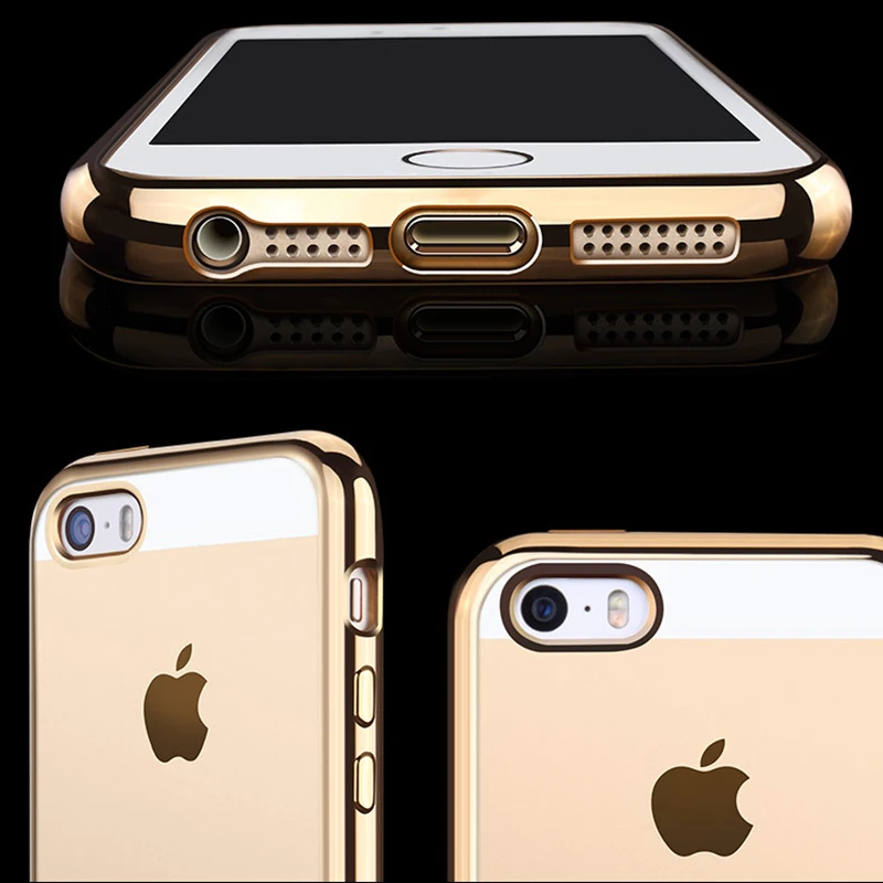 Silicone Electroplating Bumper Case for IPhone 5 5s Se X 10 Cover Soft Tpu 6s 6 7 8 Plus Coque on |