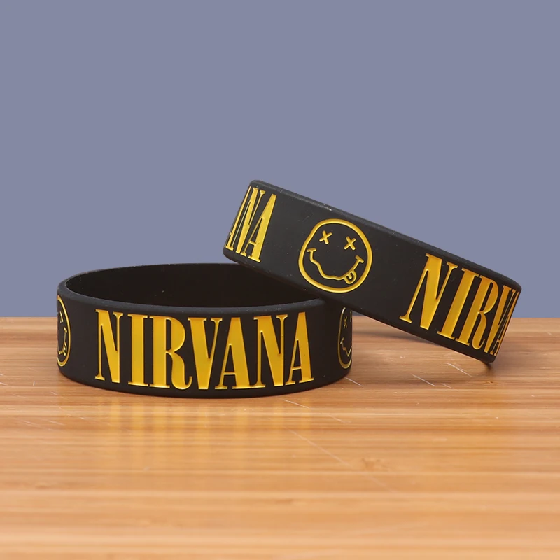 Рок-Группа NIRVANA широкая версия силиконовые браслеты звезда силиконовый браслет