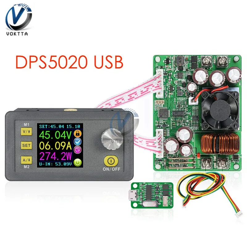 DPS5020 ЖК-вольтметр 50 в 20A тестер напряжения тока понижающий программируемый модуль питания Регулятор конвертер