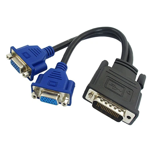 DMS-59 Pin to 2 Dual VGA 15 Female Ports Splitter Adapter Cable Connectors | PC Hardware Cables &amp Adapters
