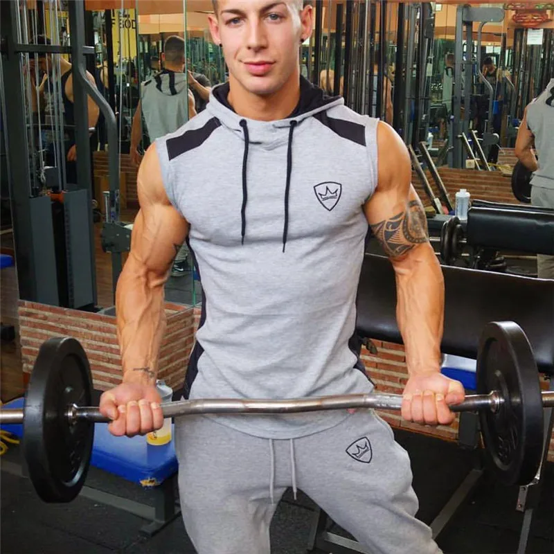 YEMEKE 2018 brand Men Sleeveless Hoodie Sweatshirt Casual Slim Basic Hooded Jacket Vest Waistcoat cotton Hoodies | Мужская одежда