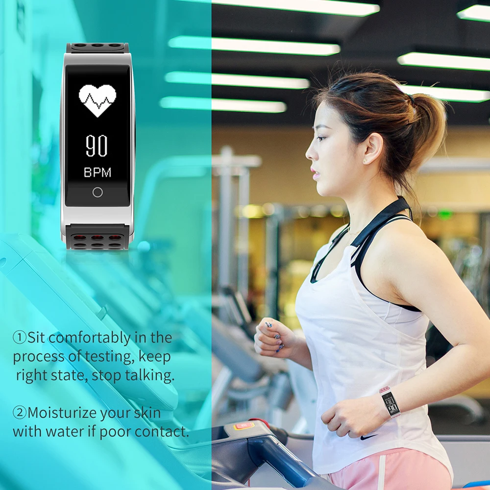 E09 Smart Bracelet Support ECG PPG Blood pressure Heart Rate monitoring fitness tracker Bluetooth Wristband with color strap | Электроника