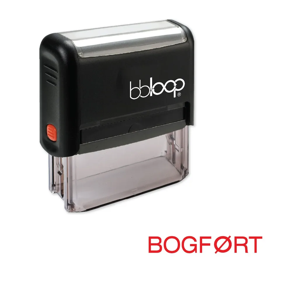 

BBloop датский язык "BOGFORT" самопечатная печать, прямоугольная, лазерная гравировка, красный