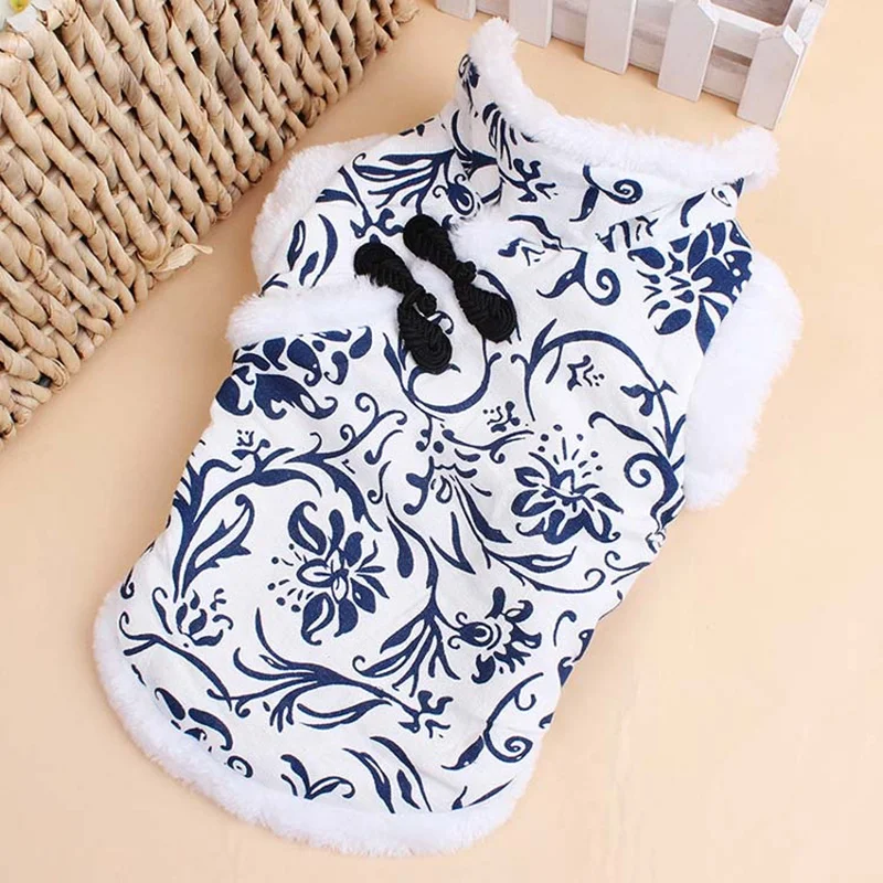 Одежда для домашних животных в традиционном китайском стиле атласная и