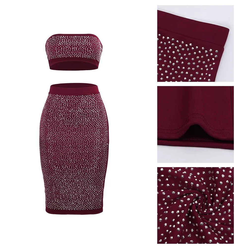 Блестящие комплекты из 2 предметов сексуальный клубный женский спортивный