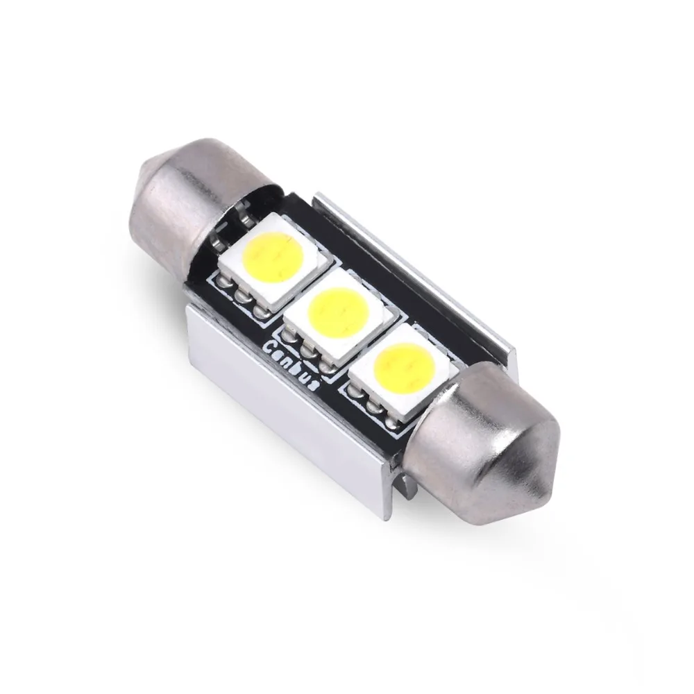 10 шт. светодиодная гирлянда CANBUS без ошибок C5W 3smd 5050 36 мм 31 39 41 для внутреннего