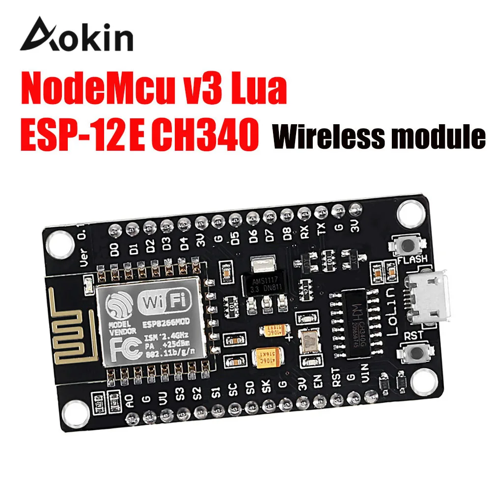 V3 беспроводной модуль NodeMcu 4 м байт Lua WIFI Интернет вещей макетная плата ESP8266 ESP 12E