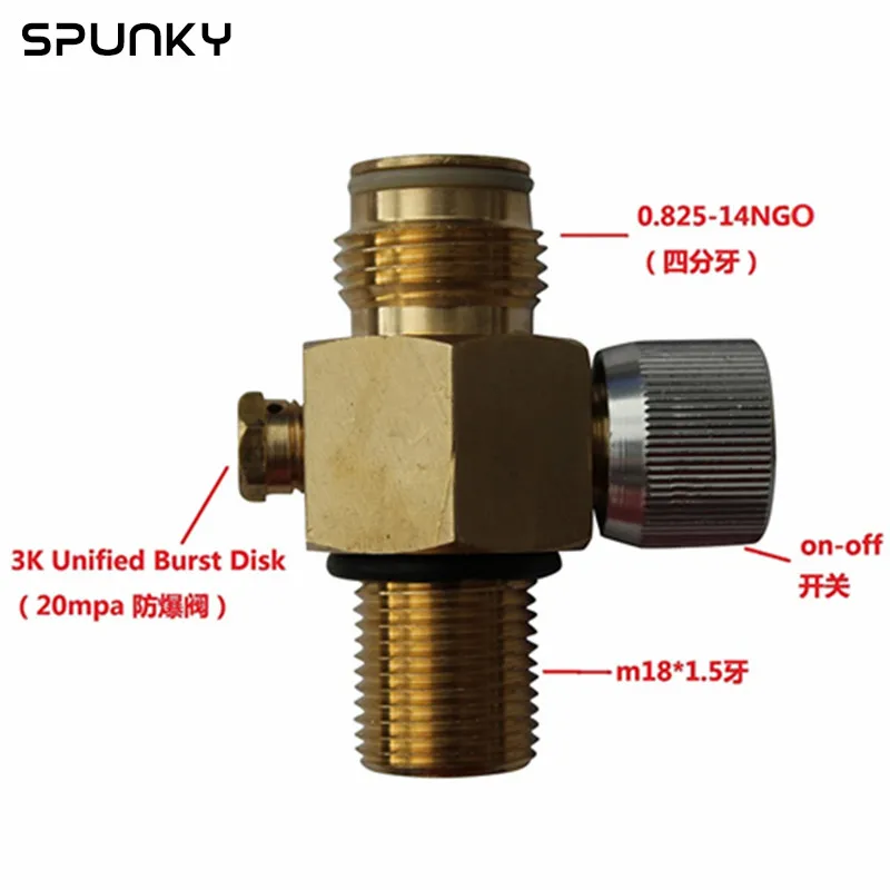 Пейнтбол CO2 бак клапан с вкл/выкл резьбой M18X1.5