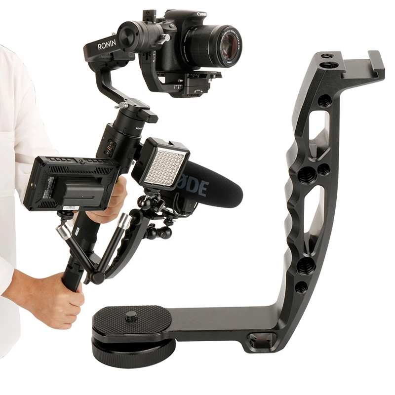 

Gimbal Accessories L Bracket Stand Handle Grip with Hot Shoe 1/4'' Screw for Zhiyun Crane 2 DJI Ronin S Weebill LAB