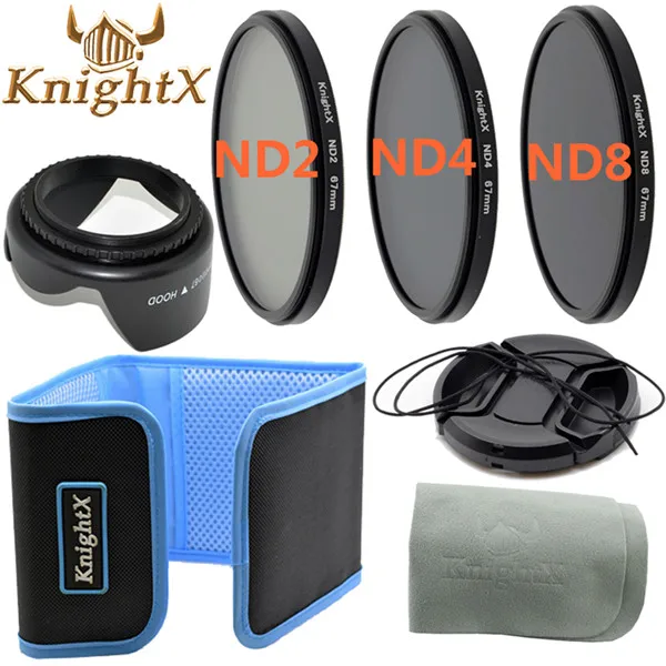KnightX UV FLD cpl nd фильтр 67 мм набор объективов для canon eos 600d 1200d для Nikon d5300 d5500 d3300 d3200 d7100 t3i 49 52 55 58 мм - Цвет: 3 Filter 7in1  B