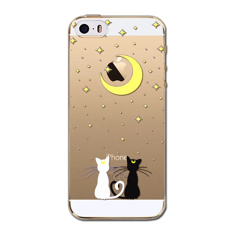Ультра тонкий новый забавный кот печатных чехлы для мангала Apple Iphone 5 5S SE ясно ТПУ