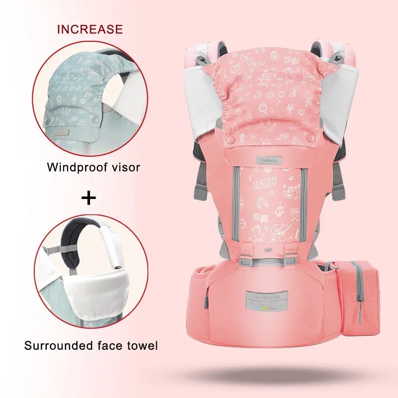 81-Pink Детские переноски сумка Колыбель для новорожденного Hip seat органический хлопок дышащий передний облицовочный детский Перевозчик Путешествия младенческие принадлежности - Цвет: 81-Pink