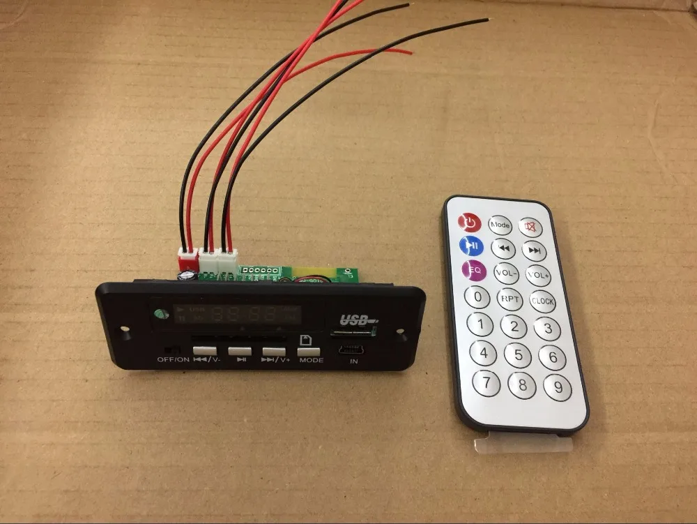 Плата аудио декодера MP3 с Bluetooth 5 В усилителем 3 Вт * 2 радио AUX зарядка громкая связь