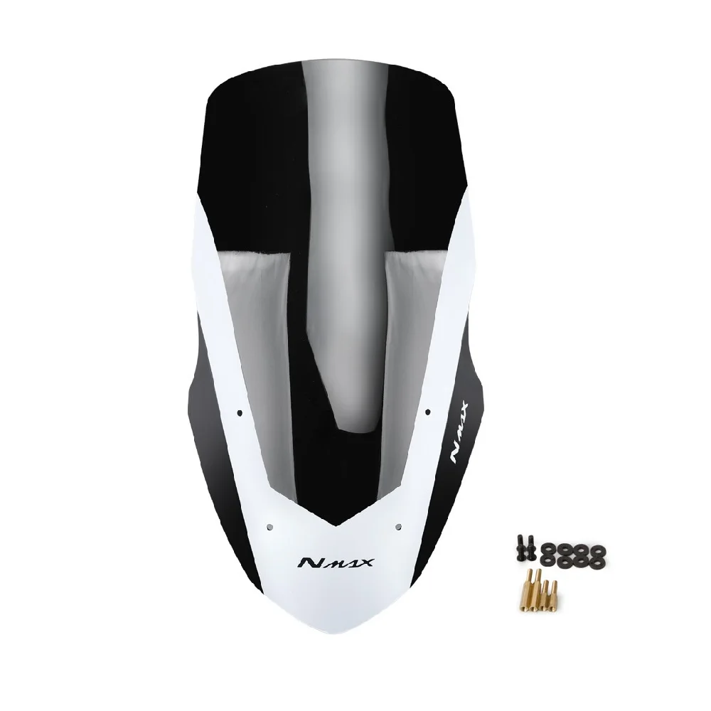 black and white Мотоцикл ветровое стекло дефлектор ветрового стекла для Yamaha NMAX155 N-MAX 125 NMAX 155 - Цвет: black and white