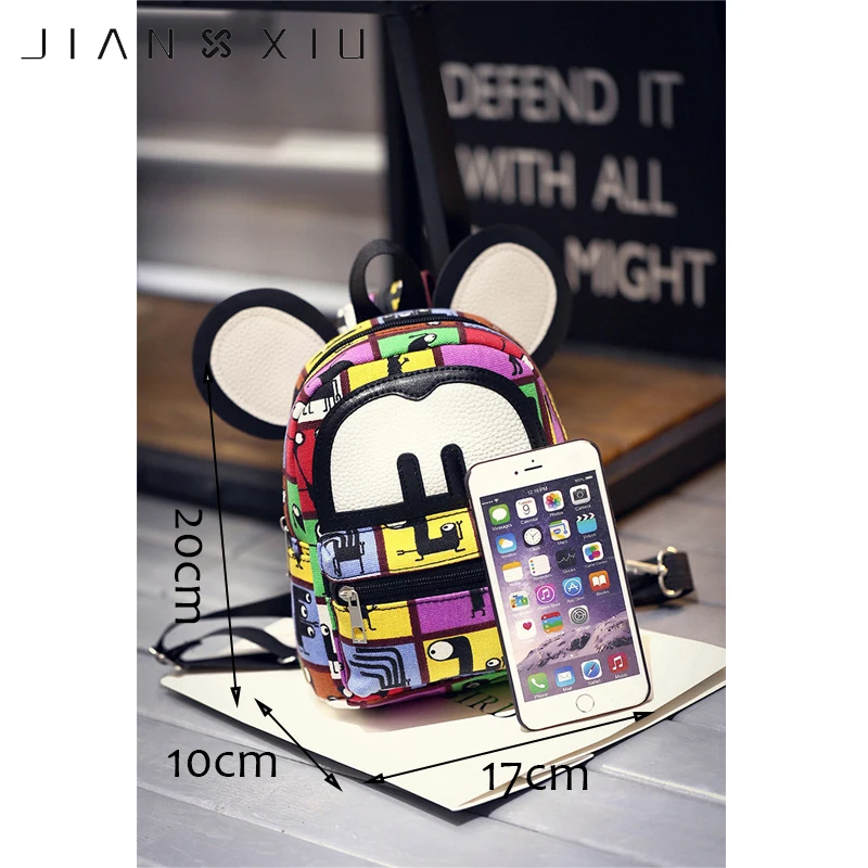 JIANXIU Маленькая женская сумка рюкзак мини мышь Сумка с мультяшным принтом для