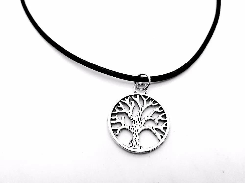 

Round Circle Tree of Life Necklace Family Tree Necklace Chakra Tree Necklace Palm Prata Tree Leather Rope Necklaces