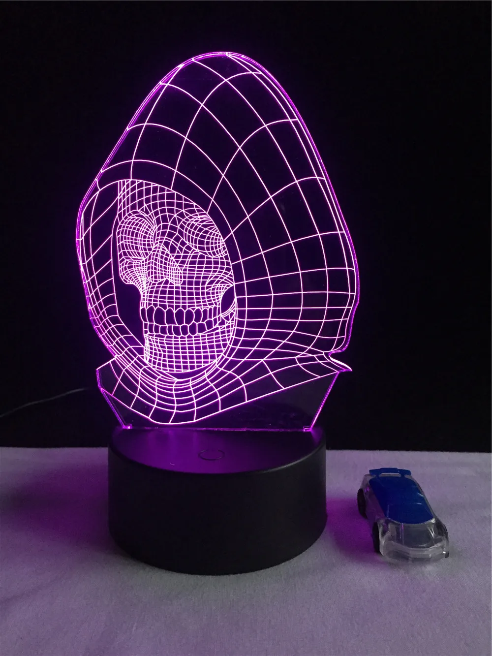 Хэллоуин Толстовка череп шляпа 3D лампа освещение LED USB настроение ночник