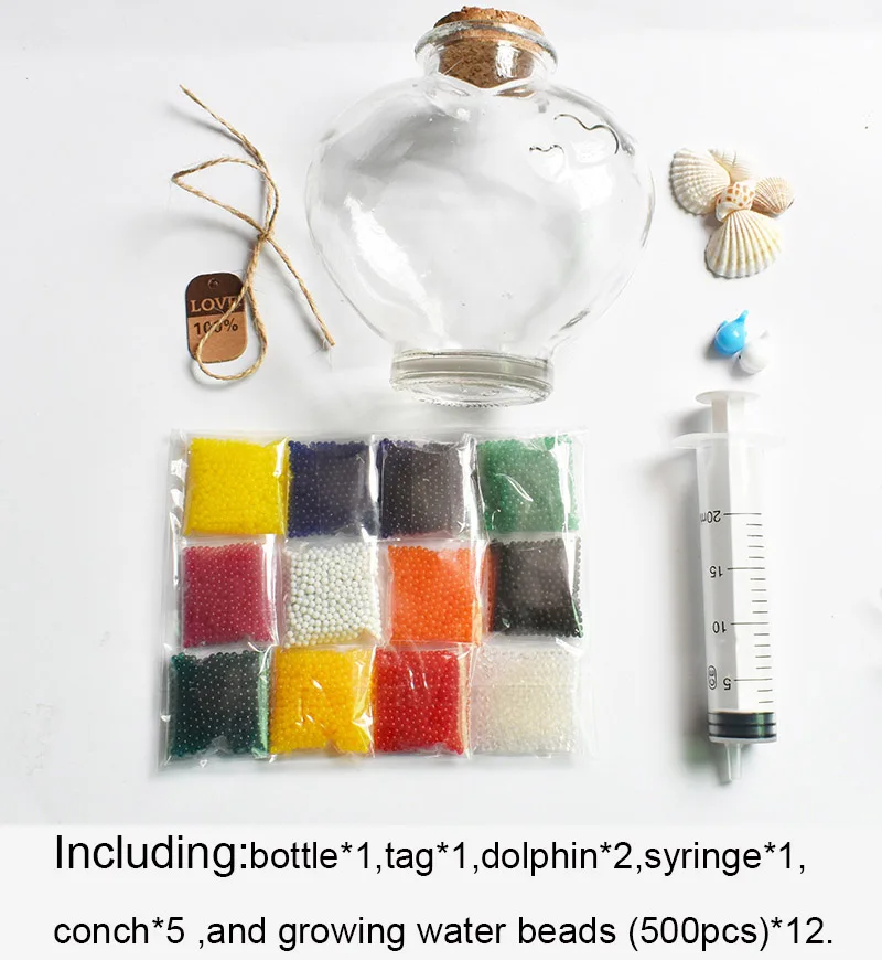 DIY Набор растущих водяных шаров с мини-орнаментом раковины детские игрушки бутылки желаний смешанные бусины - Цвет: I