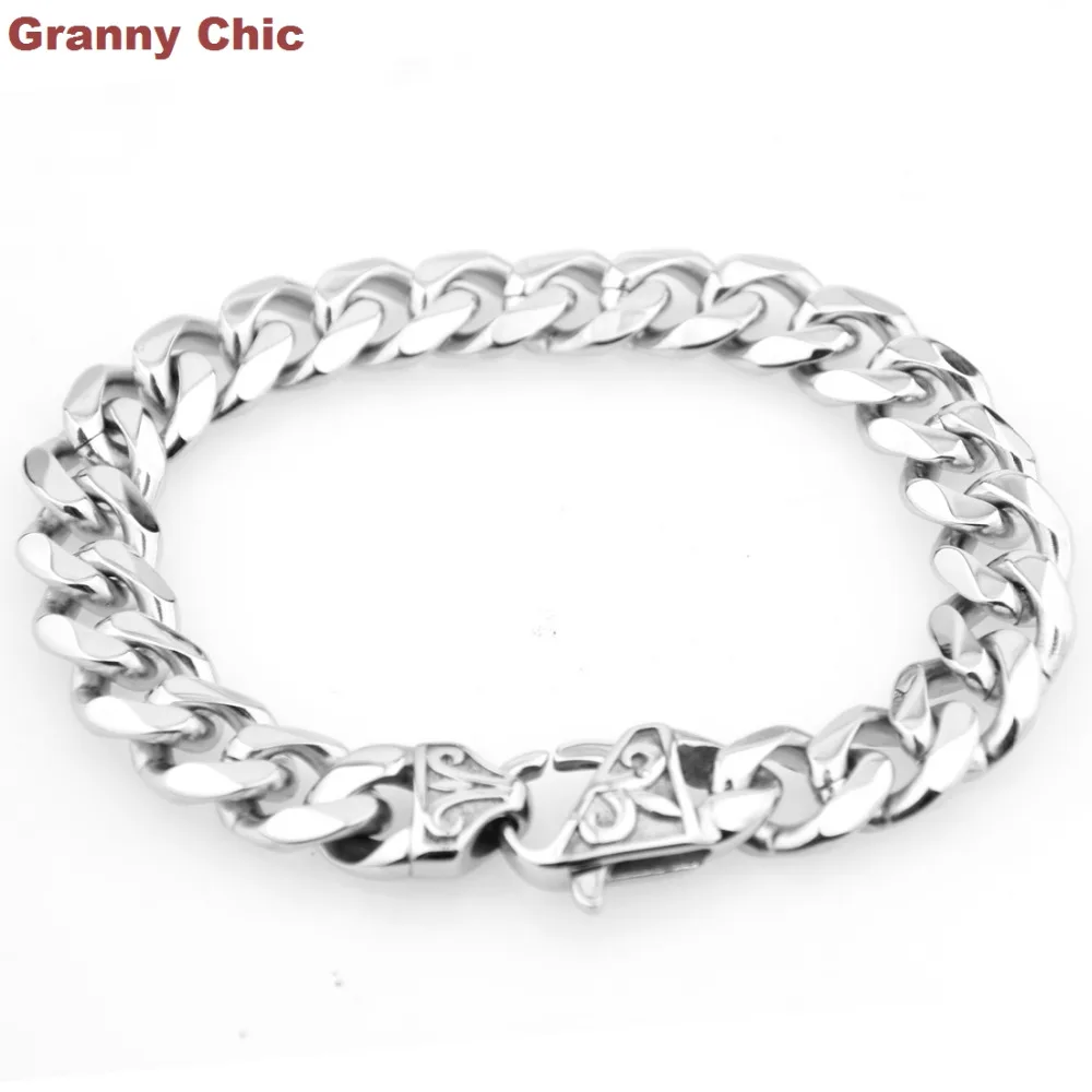 Мужское серебряное ювелирное изделие из нержавеющей стали браслет в стиле