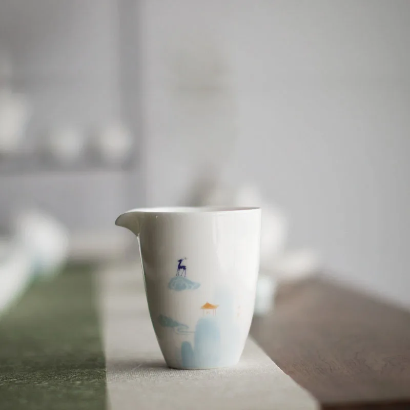 250 мл яркая чашка в японском стиле из нефрита и фарфора с оленем|milk mug|set coffeecreative tea