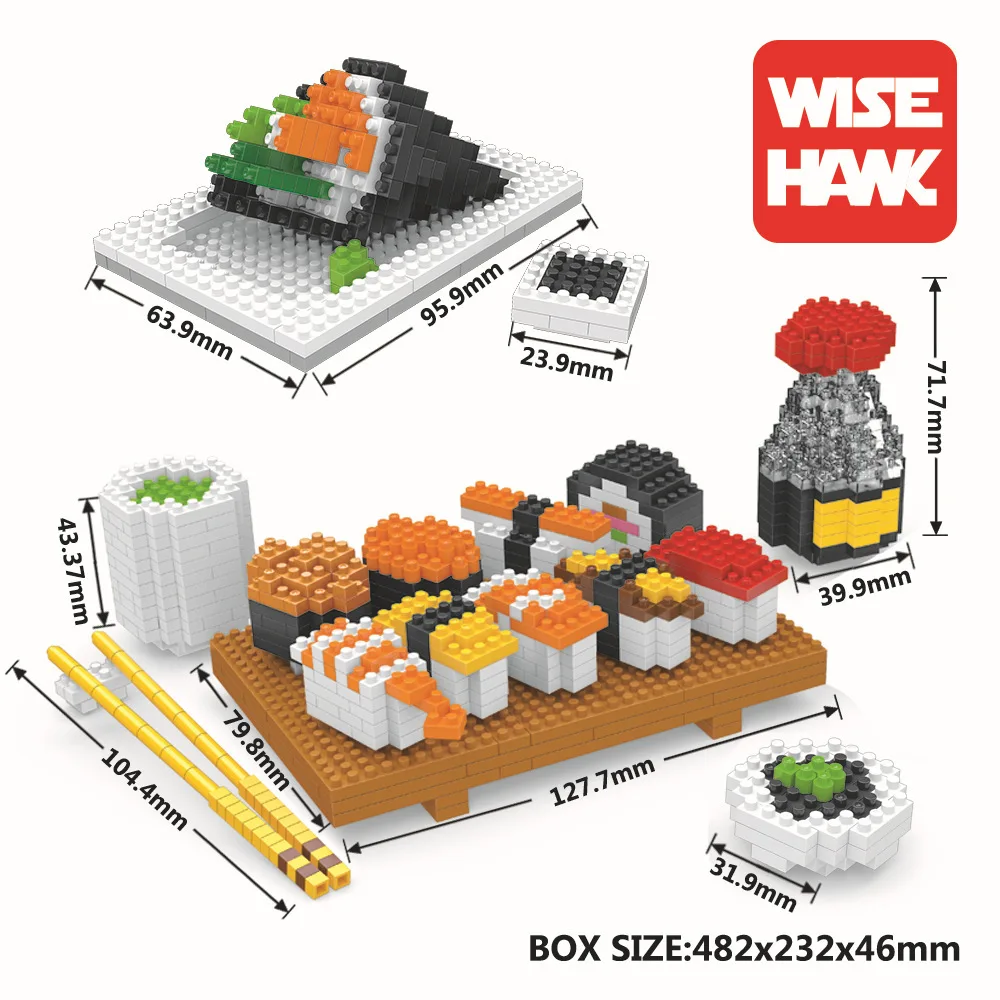 [New] Chi exclusive debut eagle diamond small particles assembled puzzle blocks sushi course nano2341 | Игрушки и хобби