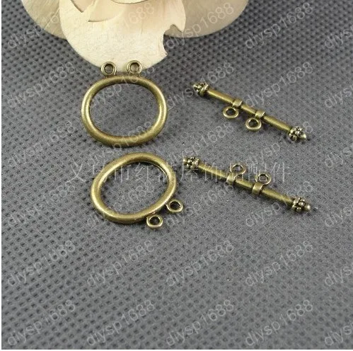 

Free Shipping Wholesale DIY Antiqued Bronze Vintage Alloy Fancy Oval Circle OT Clasp Toggle Bracelet Handmade Accessories 30Sets