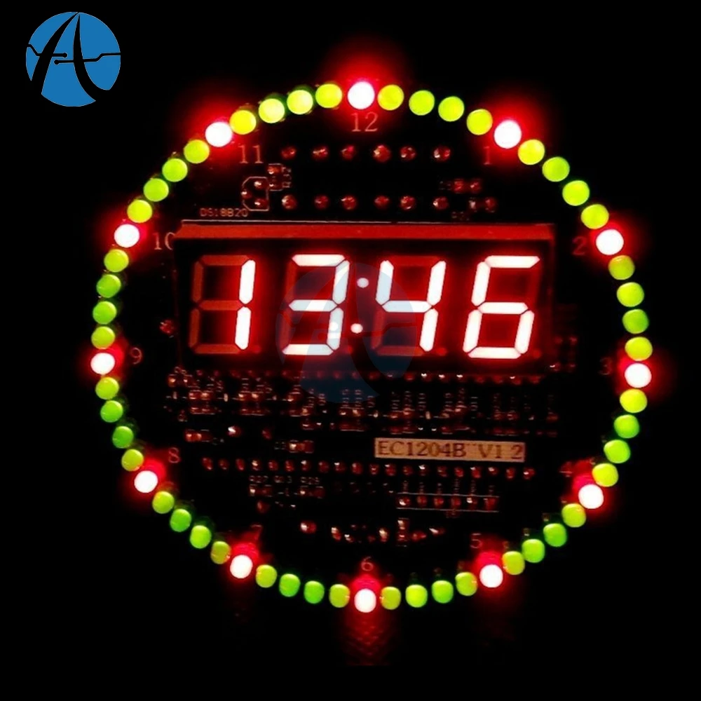 Assembb светодиодный цифровой набор часов DS1302 вращающиеся электронные цифровые
